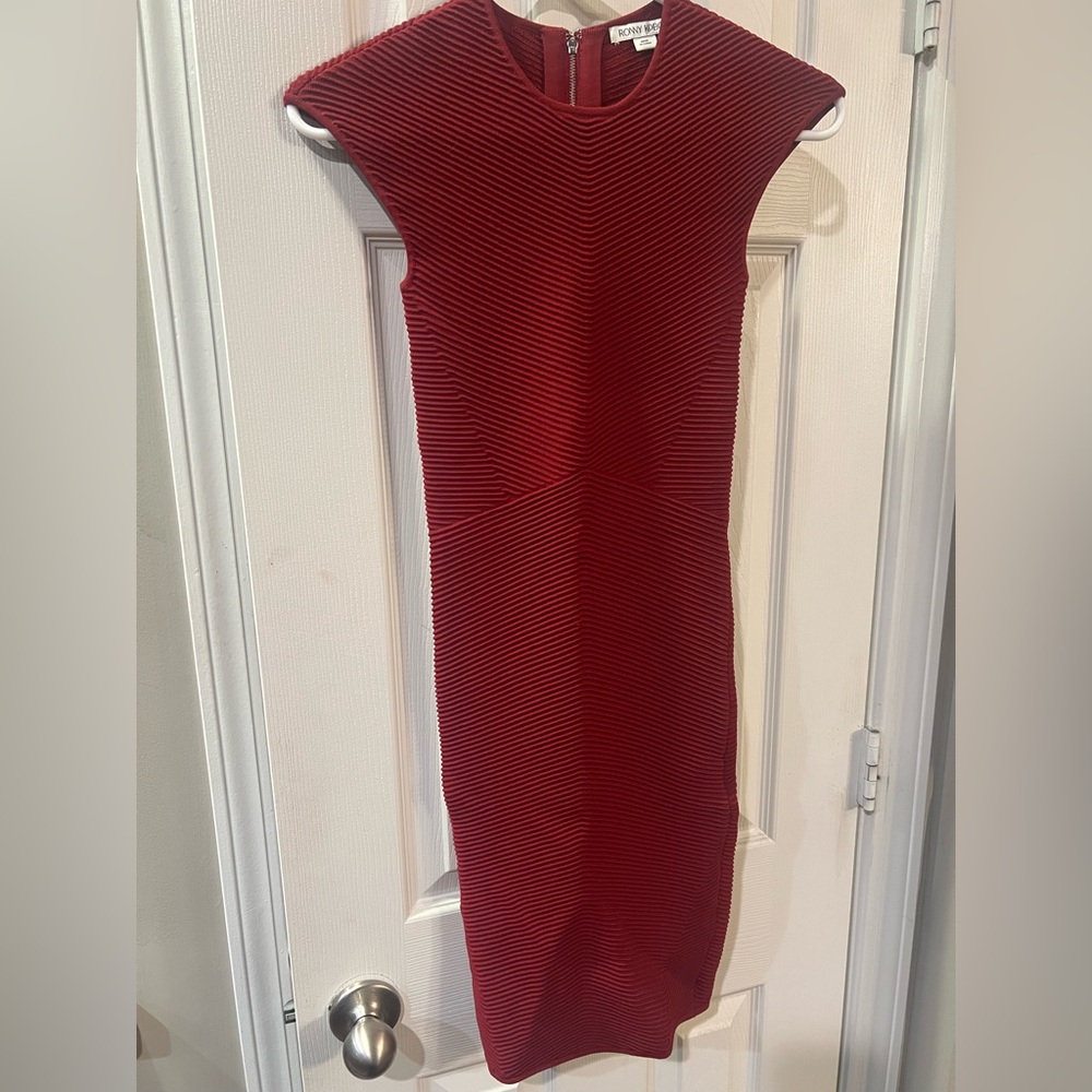 Ronny Kobo Collection Striking Red Midi Dress